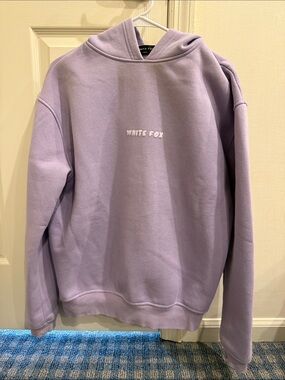 White Fox Lilac Hoodie Sweatshirt. Size xs/s